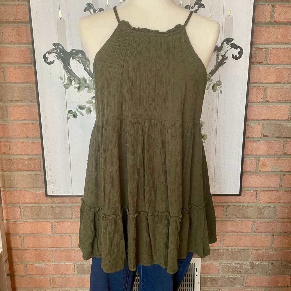 Eyeshadow Olive Green Sleeveless Top